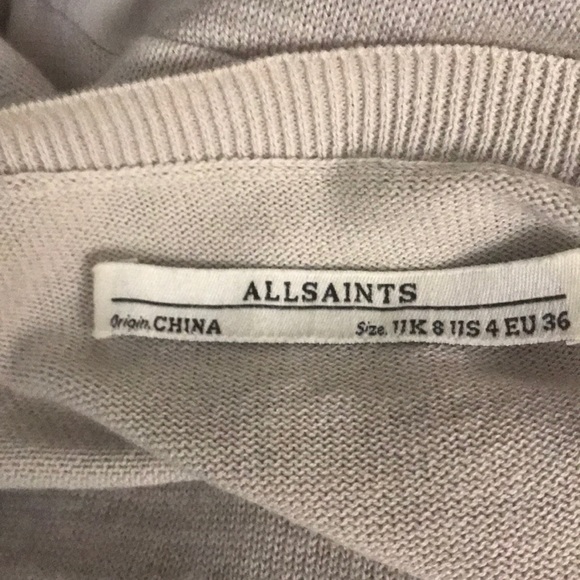 All Saints wool/cotton/silk V neck hi/lo top 4 - Picture 7 of 8